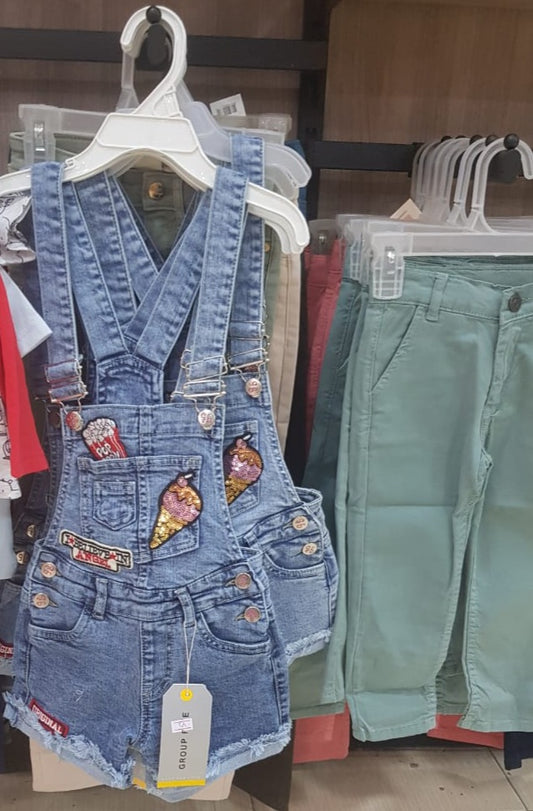 Denim Dungaree For Girls