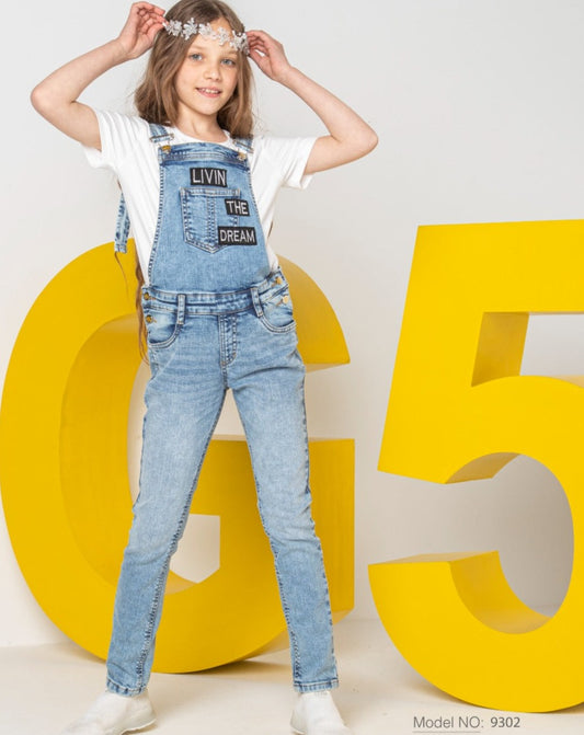 Denim Dungaree For Girls