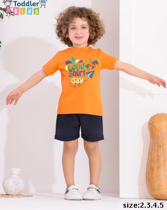 Two Pcs Boys Cotton Pajamas Set