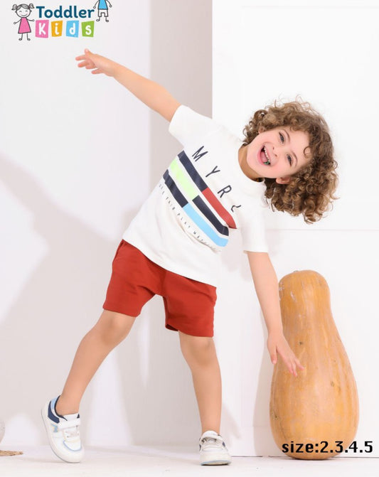 Two Pcs Boys Cotton Pajamas Set