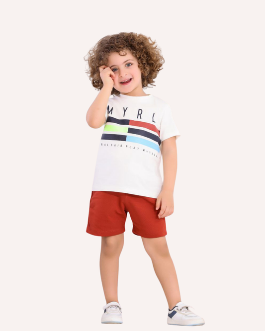 Two Pcs Boys Cotton Pajamas Set