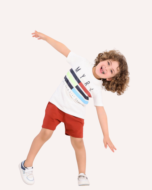 Two Pcs Boys Cotton Pajamas Set