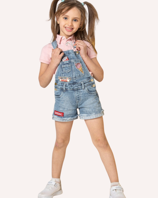 Denim Dungaree For Girls