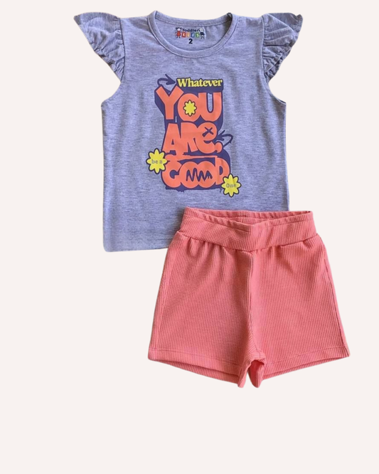 Two Pcs Girls Cotton Pajamas Set