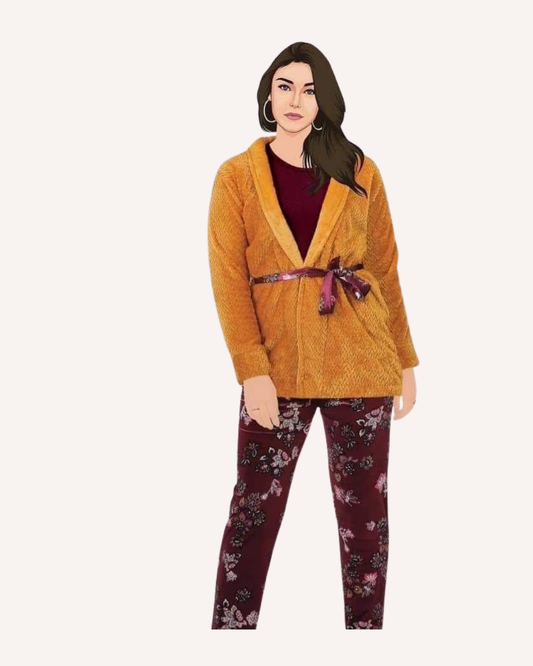Women Winter 3PCS Pajamas Set