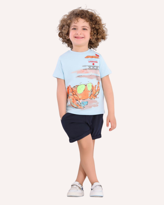 Two Pcs Boys Cotton Pajamas Set
