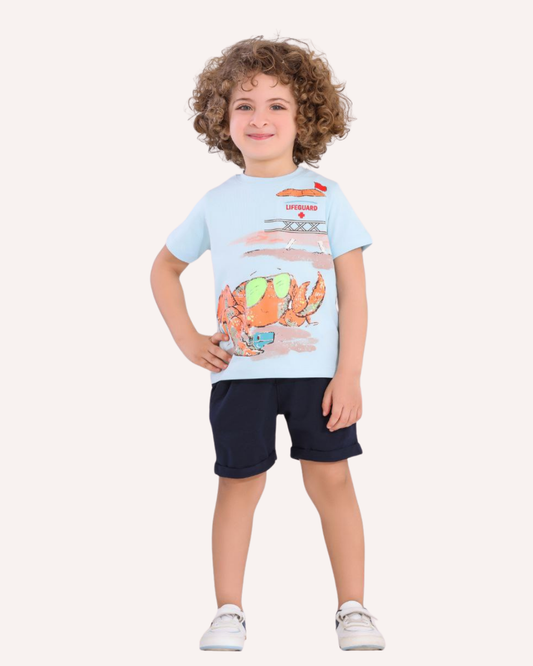 Two Pcs Boys Cotton Pajamas Set