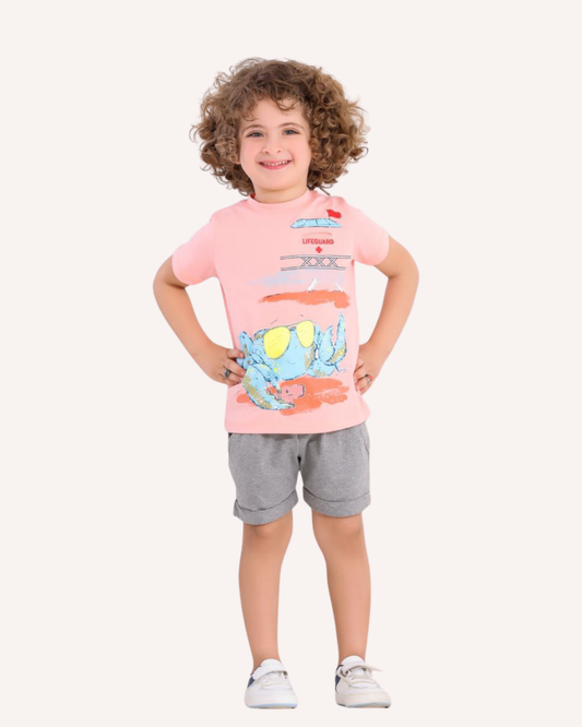 Two Pcs Boys Cotton Pajamas Set