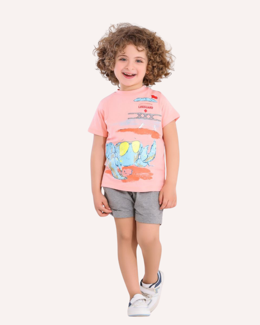 Two Pcs Boys Cotton Pajamas Set