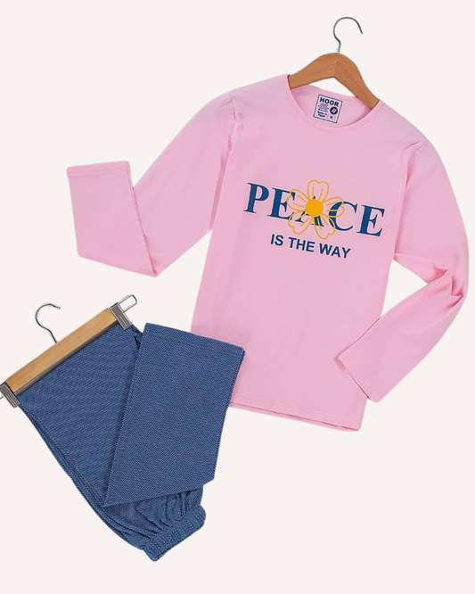Women Long Sleeves Cotton Pajamas Set