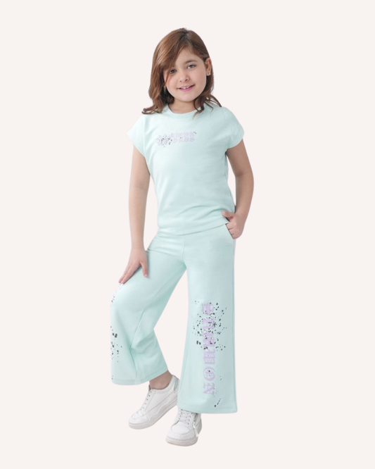 Two Pcs Girls Cotton Pajamas Set