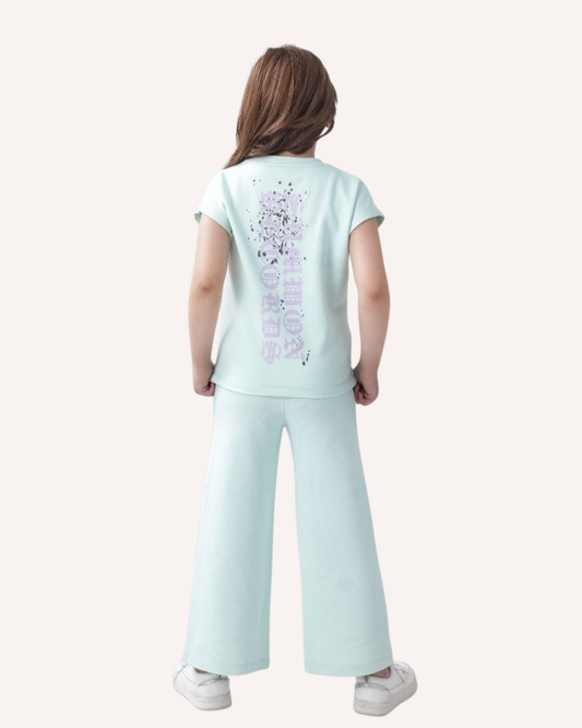Two Pcs Girls Cotton Pajamas Set