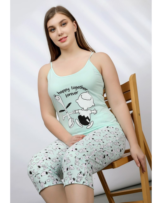 Women Cotton Summer Pajamas Set